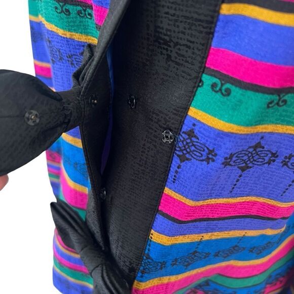 Vintage Adrianna Papell Silk Striped Jacket with Bow Closures - Picture 3 of 8